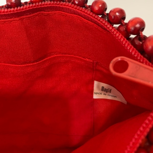 Vintage Red Beaded Clutch - Picture 3 of 11